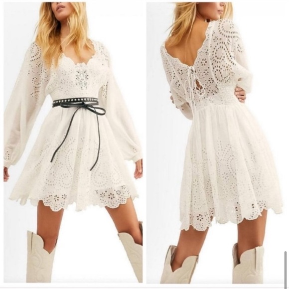 NWT FREE PEOPLE WOMEN'S IVORY LOTTIE DRESS - Picture 3 of 10